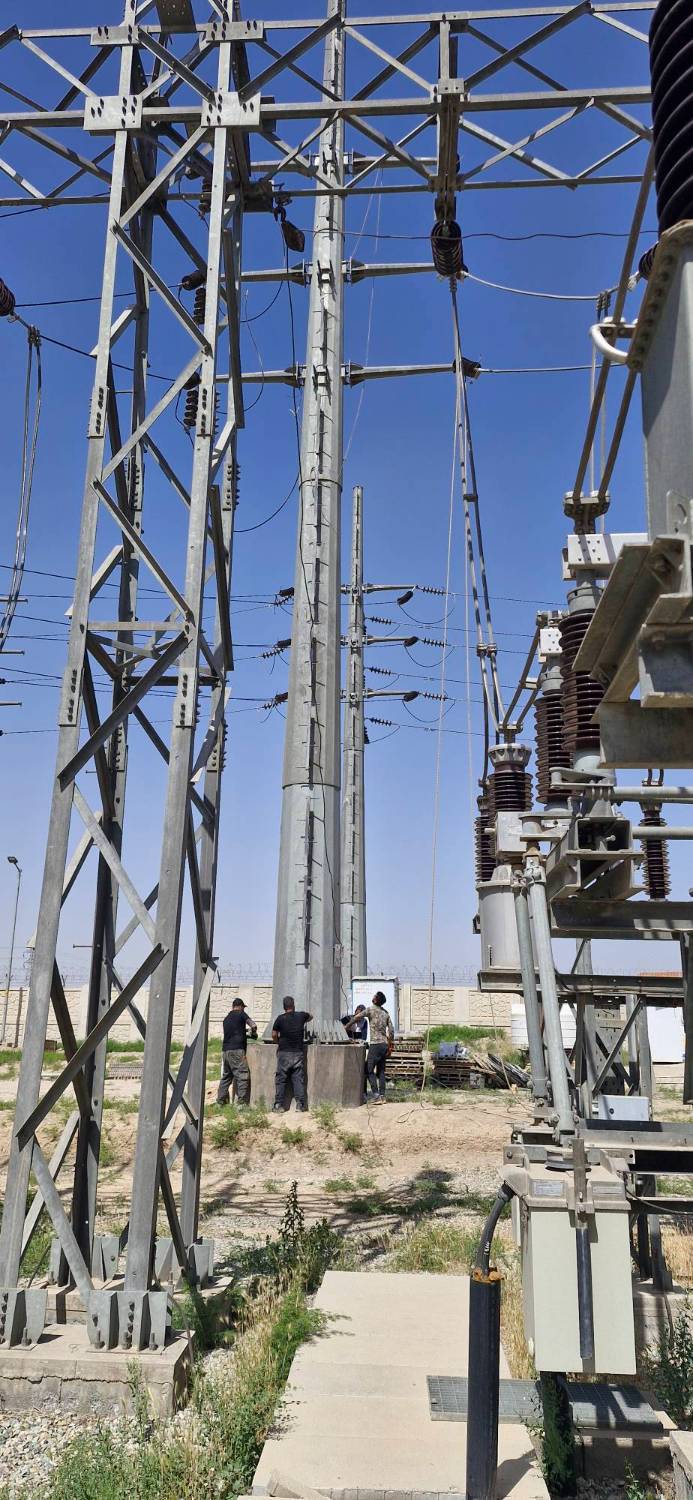 عملیات اجرایی جابجایی سرخط‌های ۶۳ کیلوولت در محوطه پست بهارستان